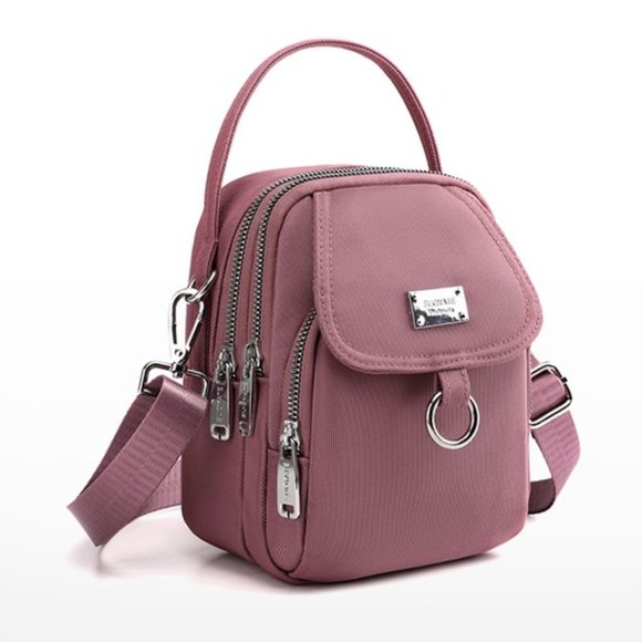 Women's shoulder bag / PURPLISH PINK & SILVER / lightweight and so practical - Picture 1 of 7